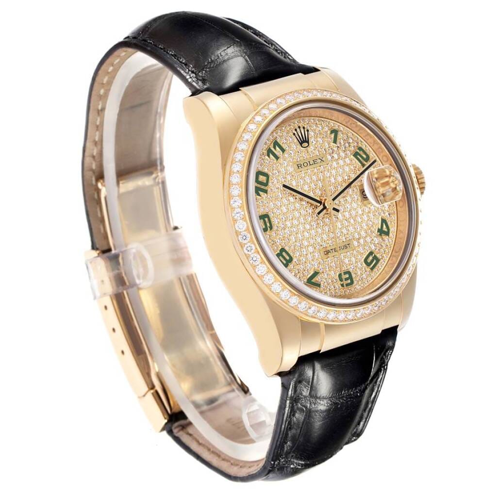 President Datejust (Reference 116188). A 36mm yellow gold diamond set automatic wristwatch with date. 2008-2009