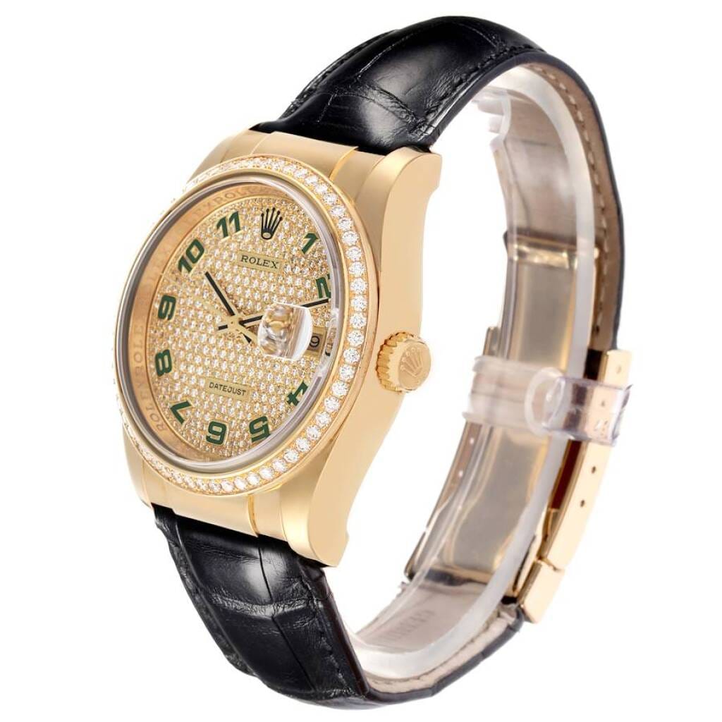 President Datejust (Reference 116188). A 36mm yellow gold diamond set automatic wristwatch with date. 2008-2009