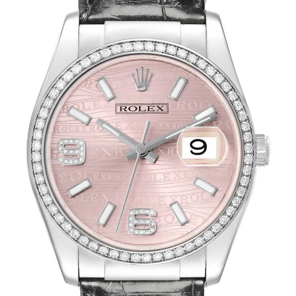 Datejust (Reference 116189). A 36mm white gold diamond set automatic wristwatch with date. 2005-2006