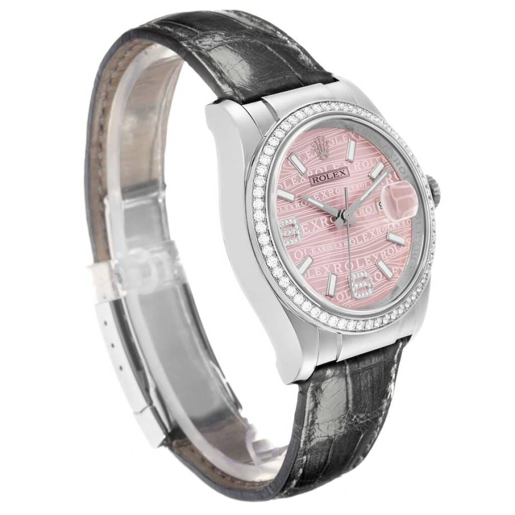 Datejust (Reference 116189). A 36mm white gold diamond set automatic wristwatch with date. 2005-2006