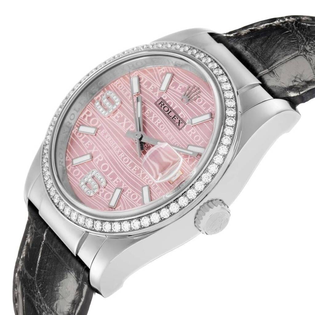 Datejust (Reference 116189). A 36mm white gold diamond set automatic wristwatch with date. 2005-2006