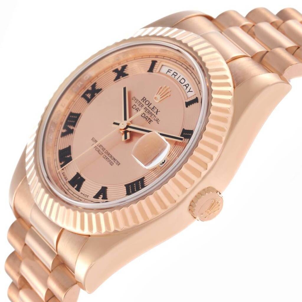 President Day-Date II Concentric Dial (Reference 218235). A 41mm rose gold automatic wristwatch with date and day. 2014