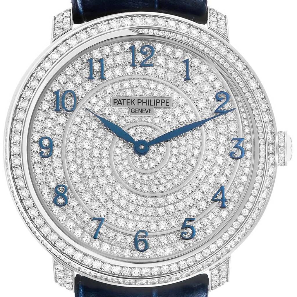Calatrava (Reference 4978/400G-001). A 36.5mm white gold diamond-set automatic wristwatch. 2020