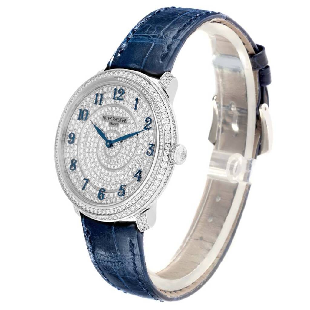 Calatrava (Reference 4978/400G-001). A 36.5mm white gold diamond-set automatic wristwatch. 2020