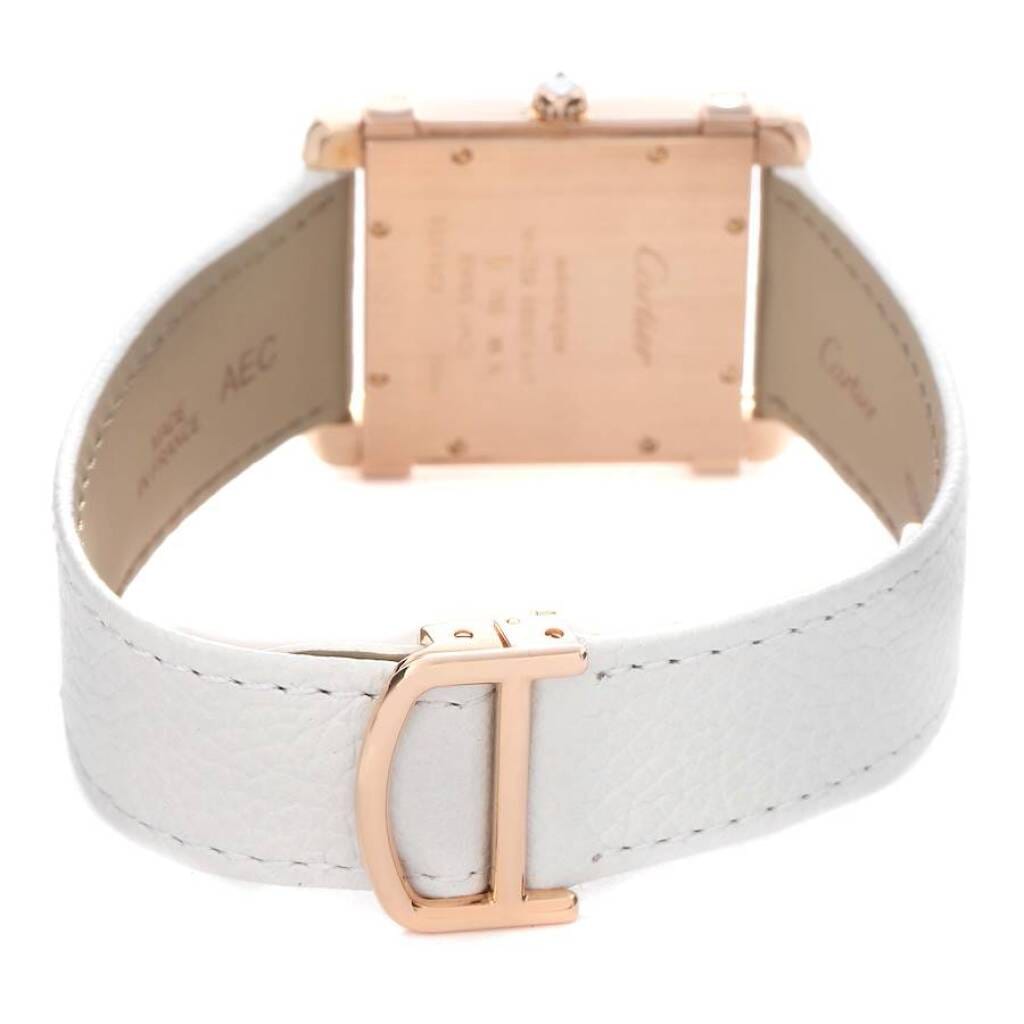 Tank Chinoise (Reference WE300351). A 36mm rose gold diamond set quartz wristwatch.