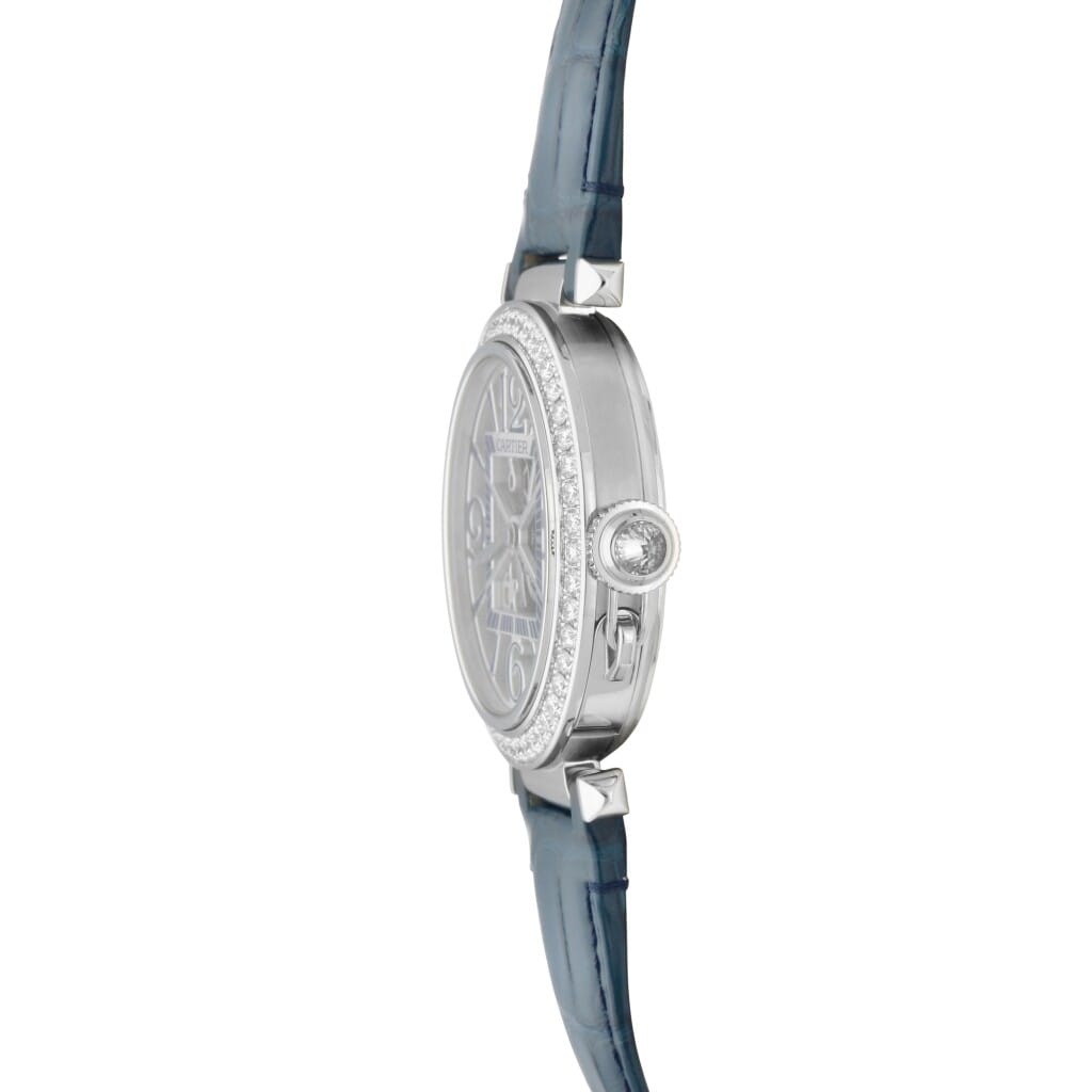 Pasha de Cartier (reference HPI01483). A 41mm white gold diamond-set automatic wristwatch. 2024