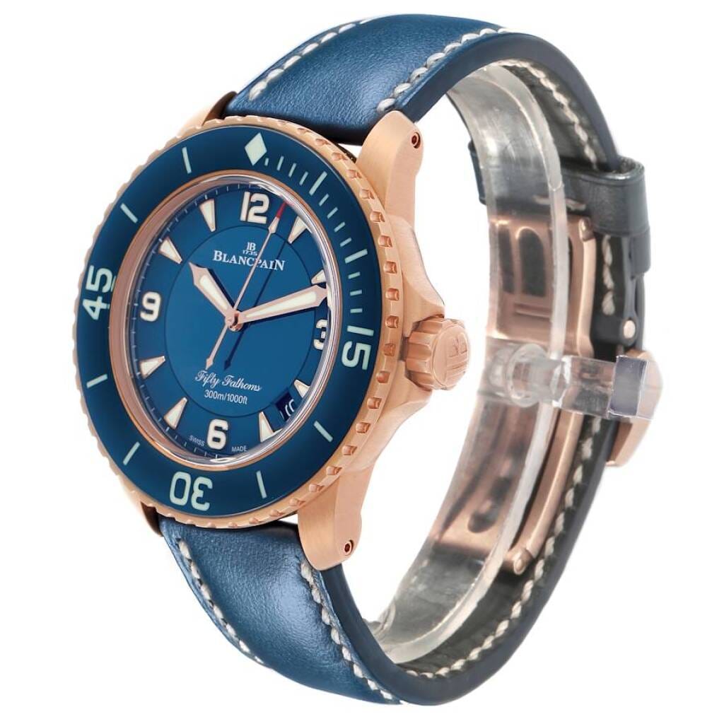 Fifty Fathoms (Reference 5015-363-C63B). A 45mm rose gold automatic wristwatch with date. 2023
