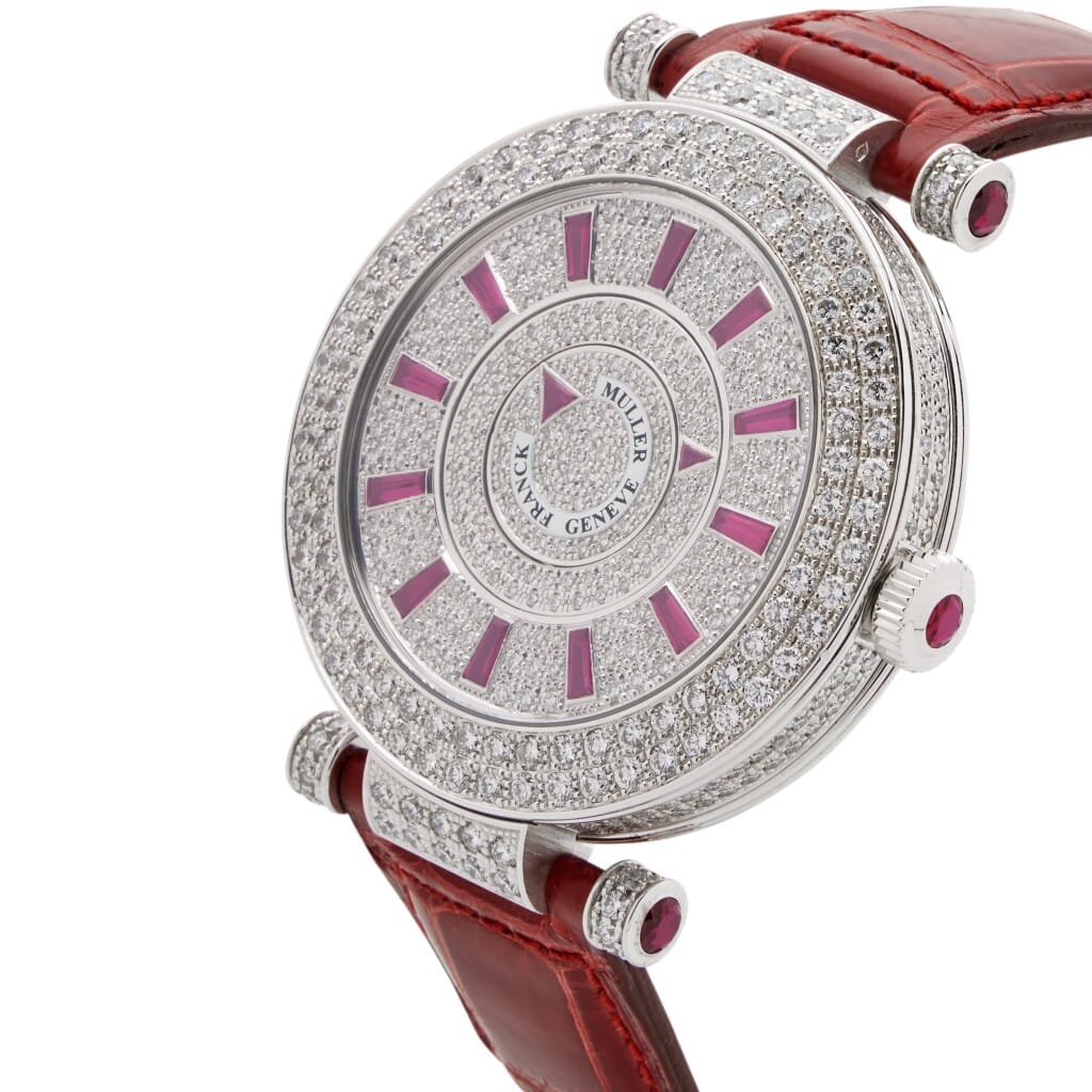 Double Mystery (Reference 42 DM D 2R CD). A 42mm white gold diamond ruby-set automatic wristwatch.