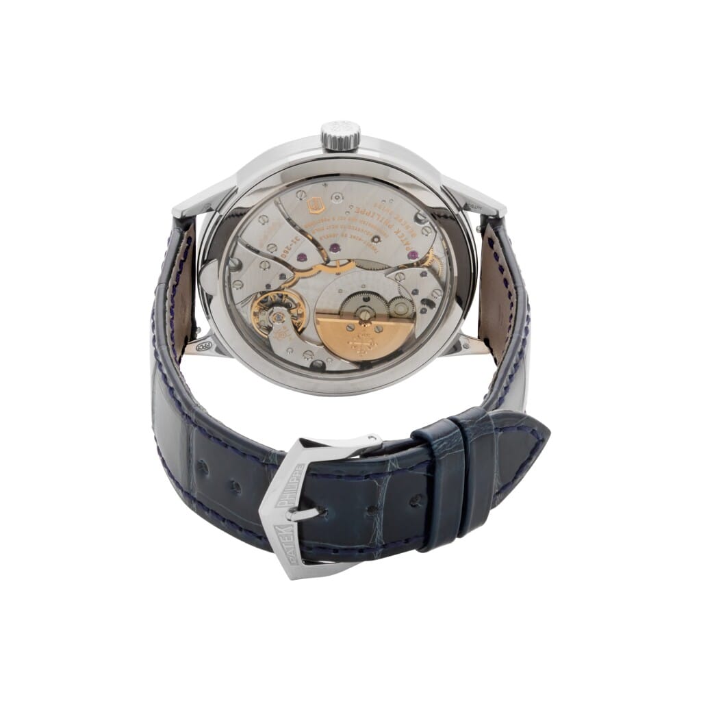 Complications (Reference 5235G-001). A 40mm unworn white gold automatic wristwatch with day, date, month, dual time, and annual calendar. 2021