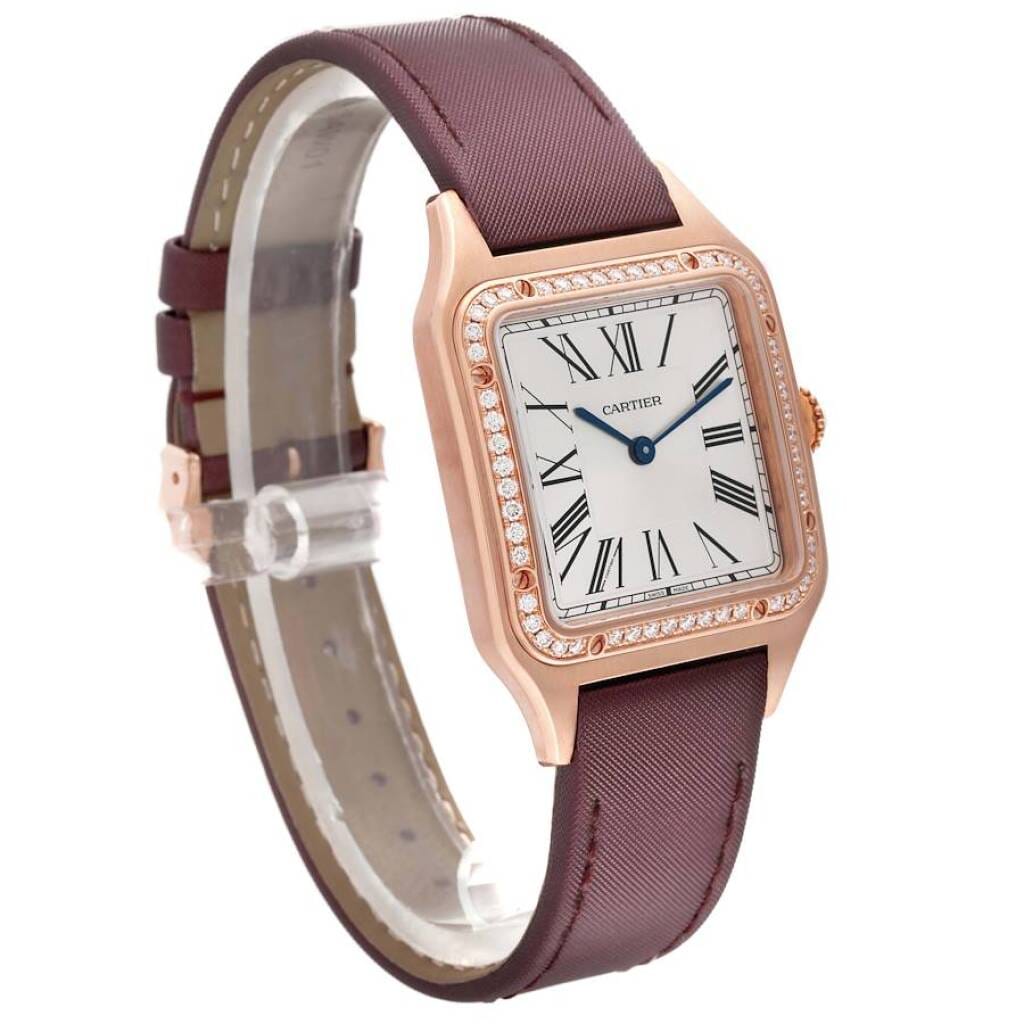 Santos Dumont Large (Reference WJSA0018). A 43.5mm rose gold diamond-set quartz wristwatch. 2021