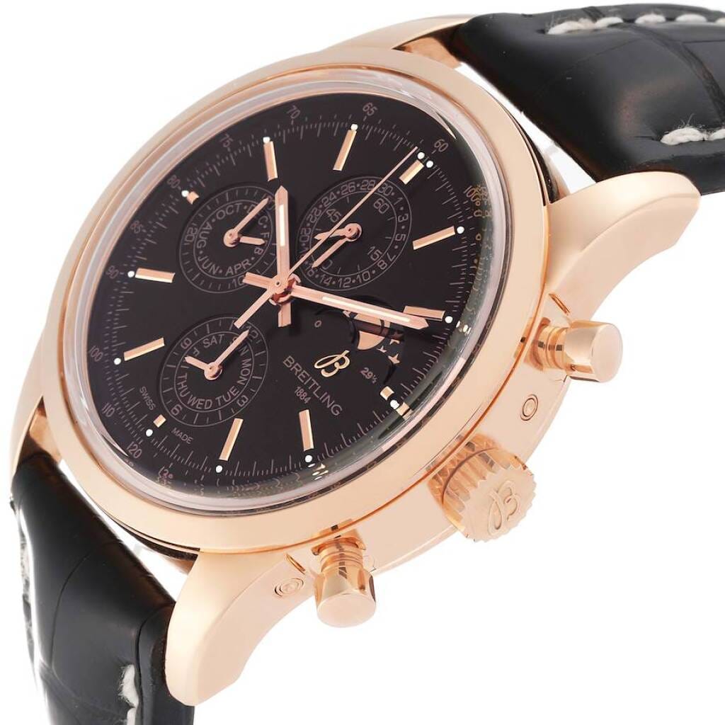 Transocean Limited Edition (Reference R19310). A 43mm rose gold automatic wristwatch with date, day, month, chronograph, and moon phase.