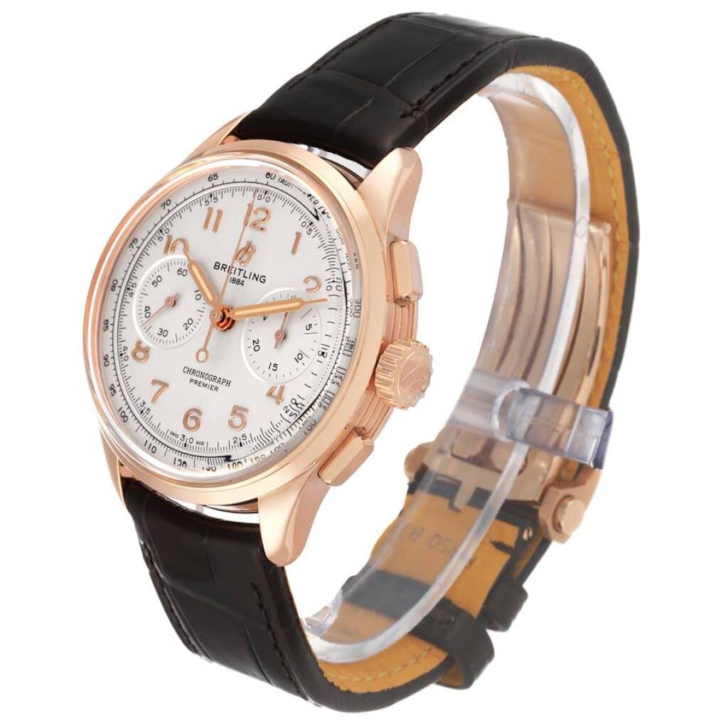 Premier B09 (Reference RB0930). A 40mm rose gold manual wind wristwatch chronograph.