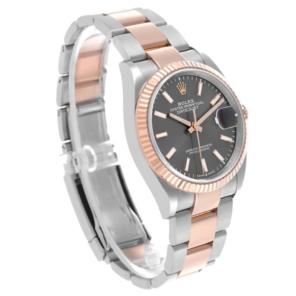 Datejust (Reference 126231). A 36mm rose gold stainless steel automatic wristwatch with date. 2021