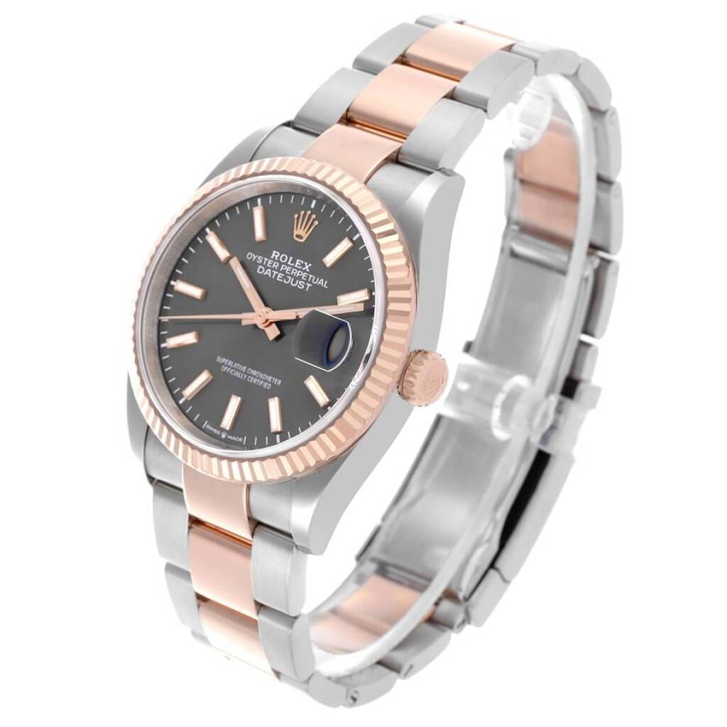 Datejust (Reference 126231). A 36mm rose gold stainless steel automatic wristwatch with date. 2021
