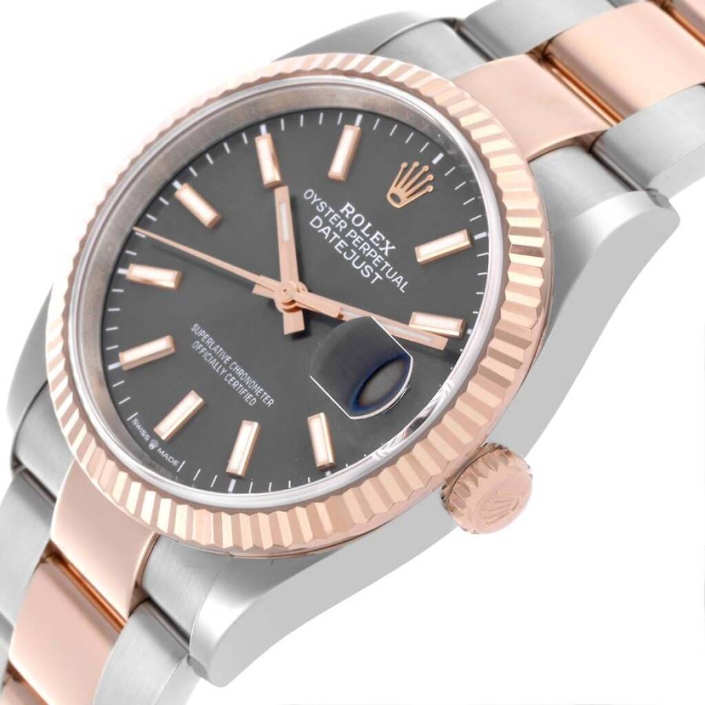 Datejust (Reference 126231). A 36mm rose gold stainless steel automatic wristwatch with date. 2021