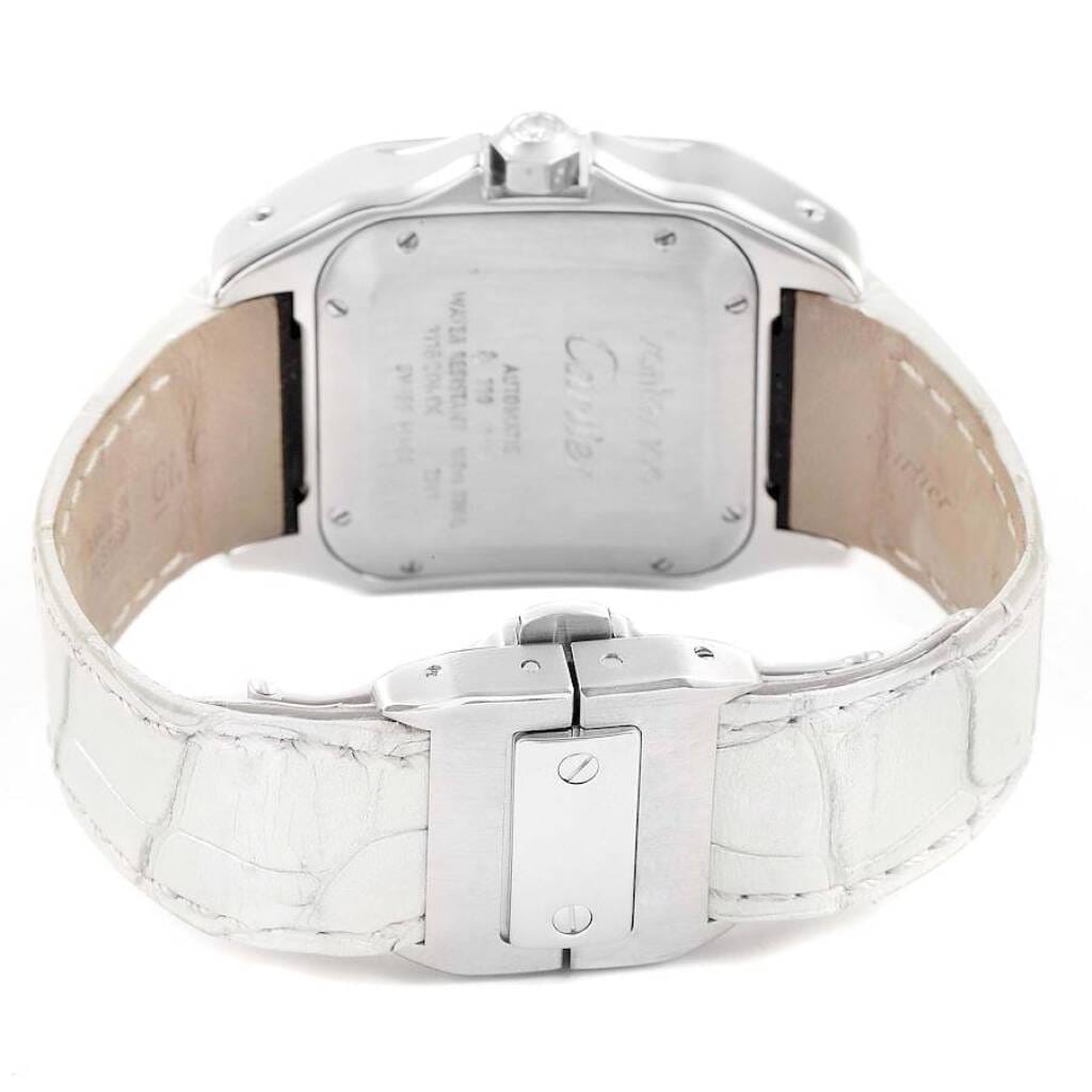 Santos 100 (Reference WM503251). A 33mm white gold diamond-set automatic wristwatch.