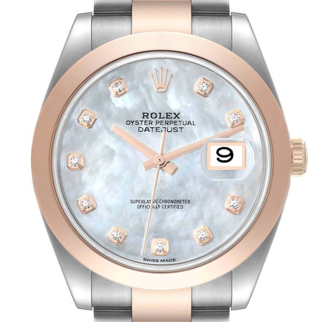 Datejust (Reference 126301). A 41mm rose gold stainless steel diamond-set automatic wristwatch with date. 2016-2022