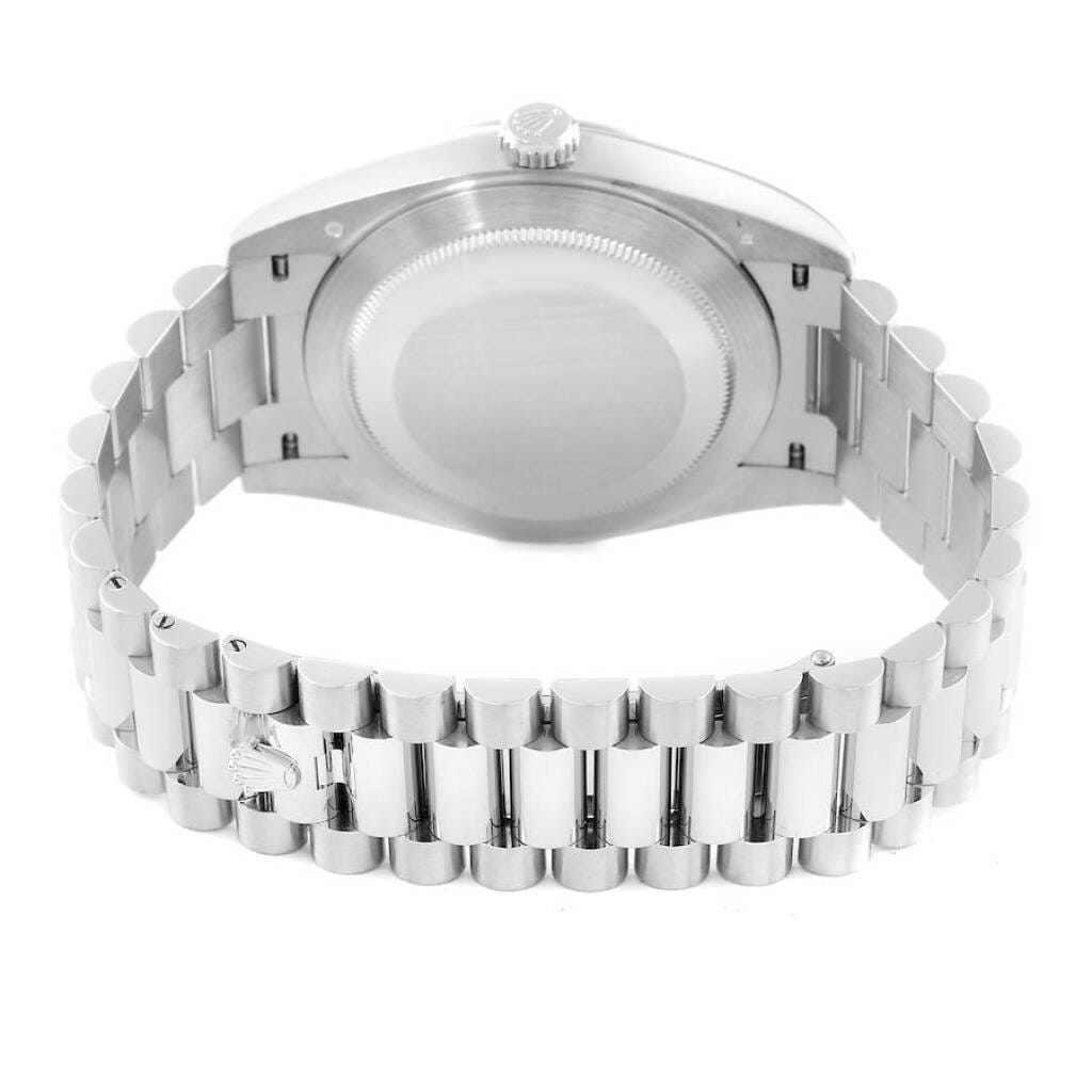 President Day-Date (Reference 228206). A 40mm platinum automatic wristwatch with day and date.