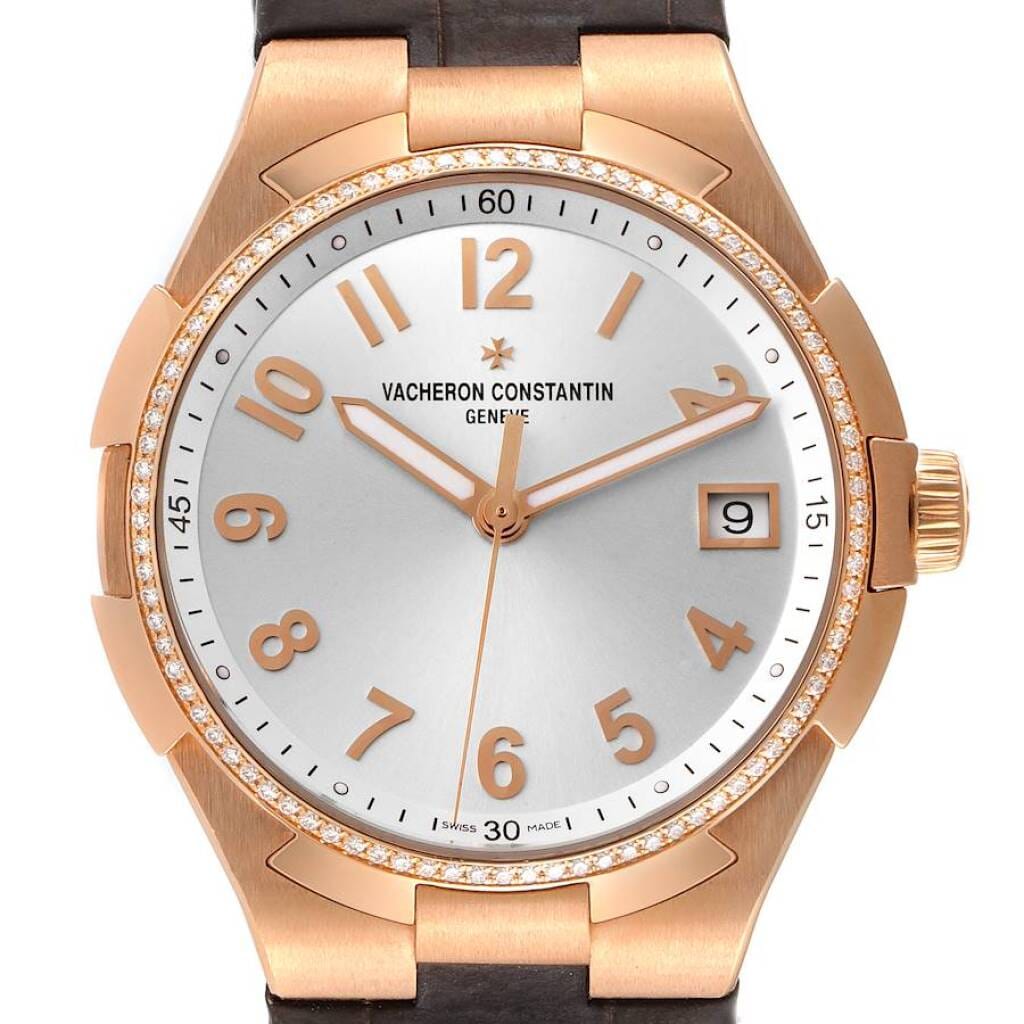 Overseas (Reference 47560/000R-9672). A 36mm rose gold diamond-set automatic wristwatch with date. 2018