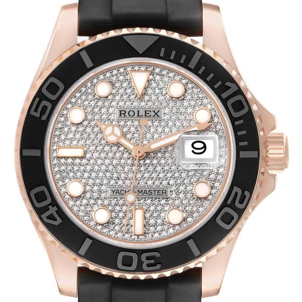 Yacht-Master (Reference 116655). A 40mm rose gold diamond-set automatic wristwatch with date. 2018.