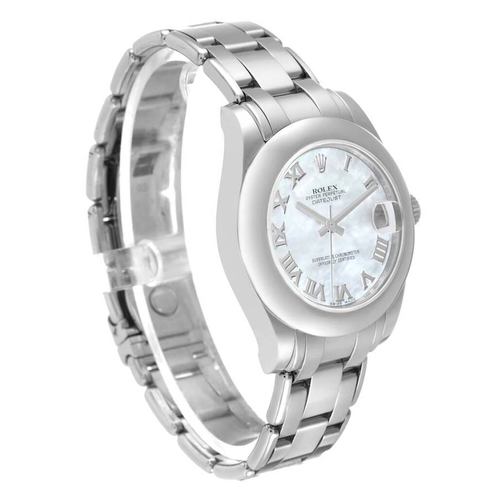 Pearlmaster (Reference 81209). A 34mm white gold automatic wristwatch with date. 2001-2002