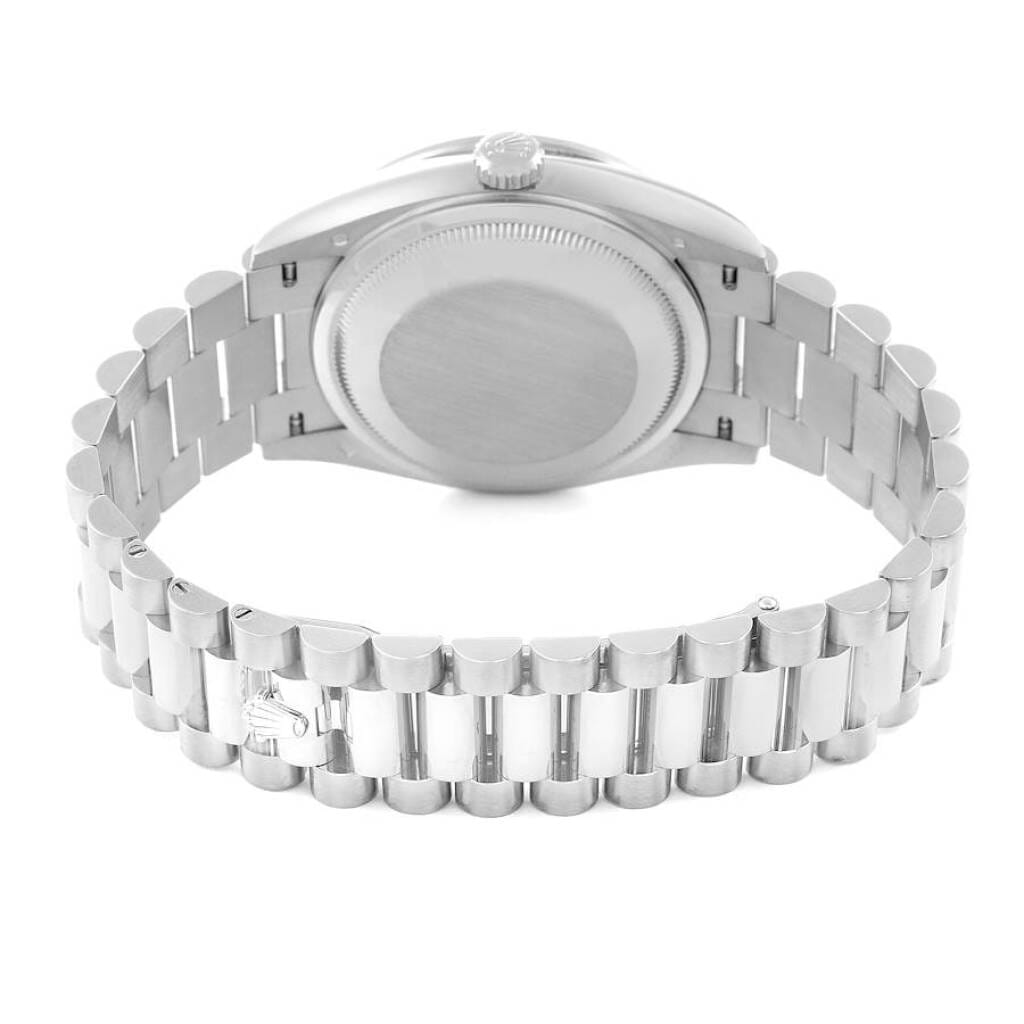 President Day-Date (Reference 128349). A 36mm white gold diamond-set automatic wristwatch with date and day. 2021