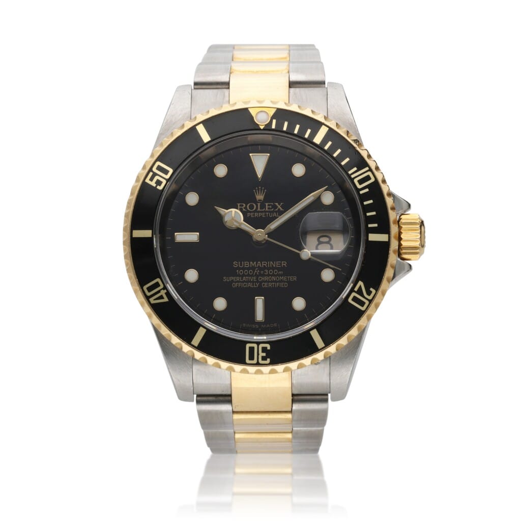 Submariner (Reference 116613). A 40mm yellow gold stainless steel automatic wristwatch with date. 2007