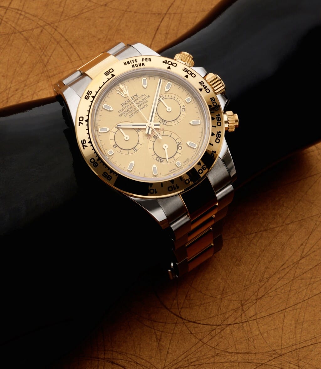Daytona (Reference 116503). A 40mm yellow gold stainless steel automatic wristwatch with chronograph. 2000s