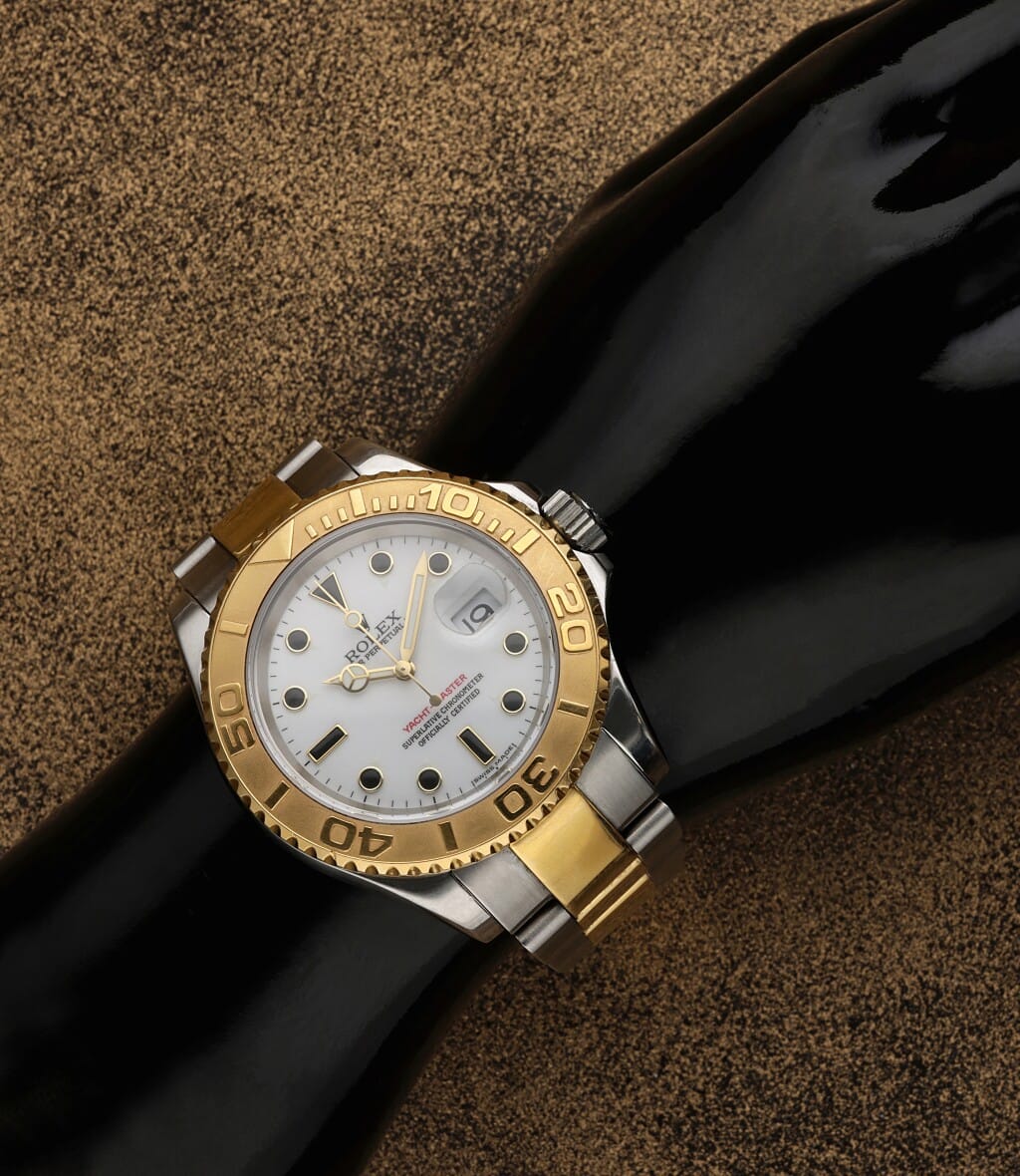 Yacht-Master (Reference 16623). A 40mm yellow gold stainless steel automatic wristwatch with date. 2005
