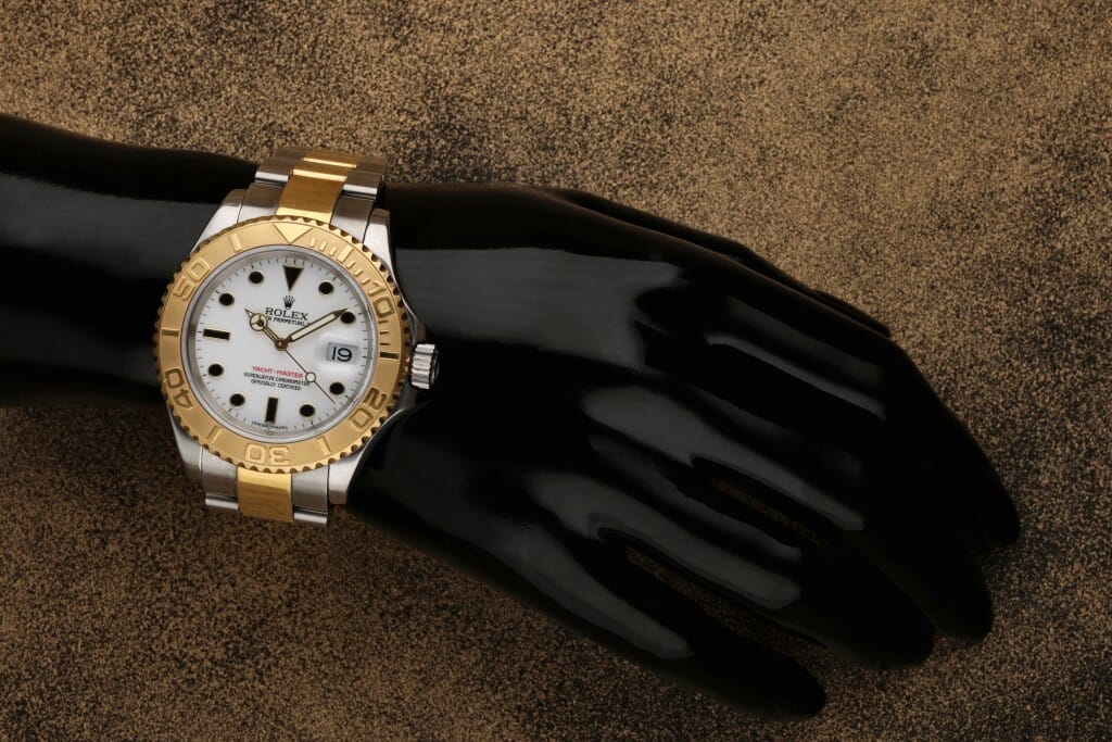 Yacht-Master (Reference 16623). A 40mm yellow gold stainless steel automatic wristwatch with date. 2005