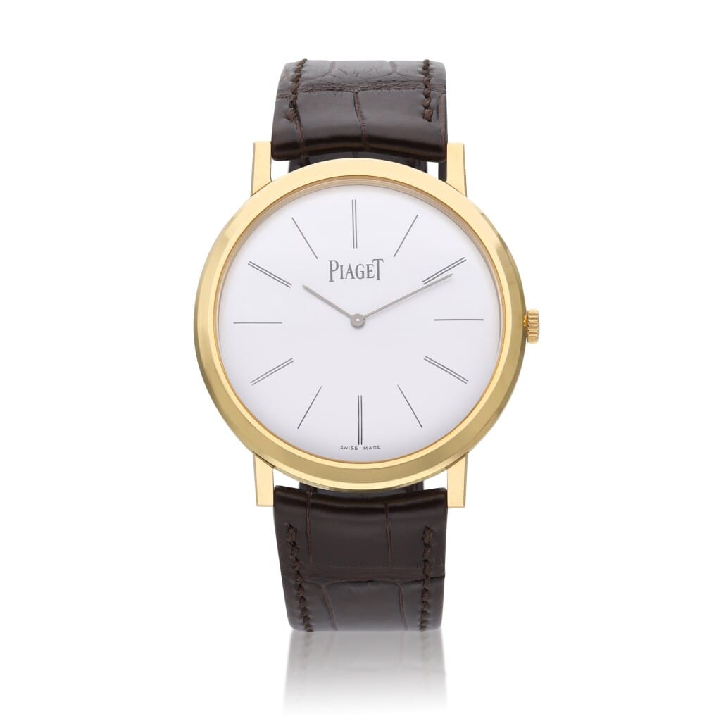 Altiplano Ultra Thin. A 38mm yellow gold manual wind wristwatch.