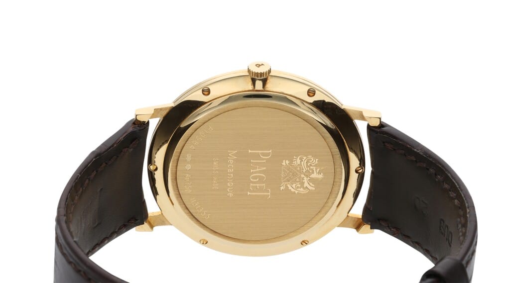 Altiplano Ultra Thin. A 38mm yellow gold manual wind wristwatch.