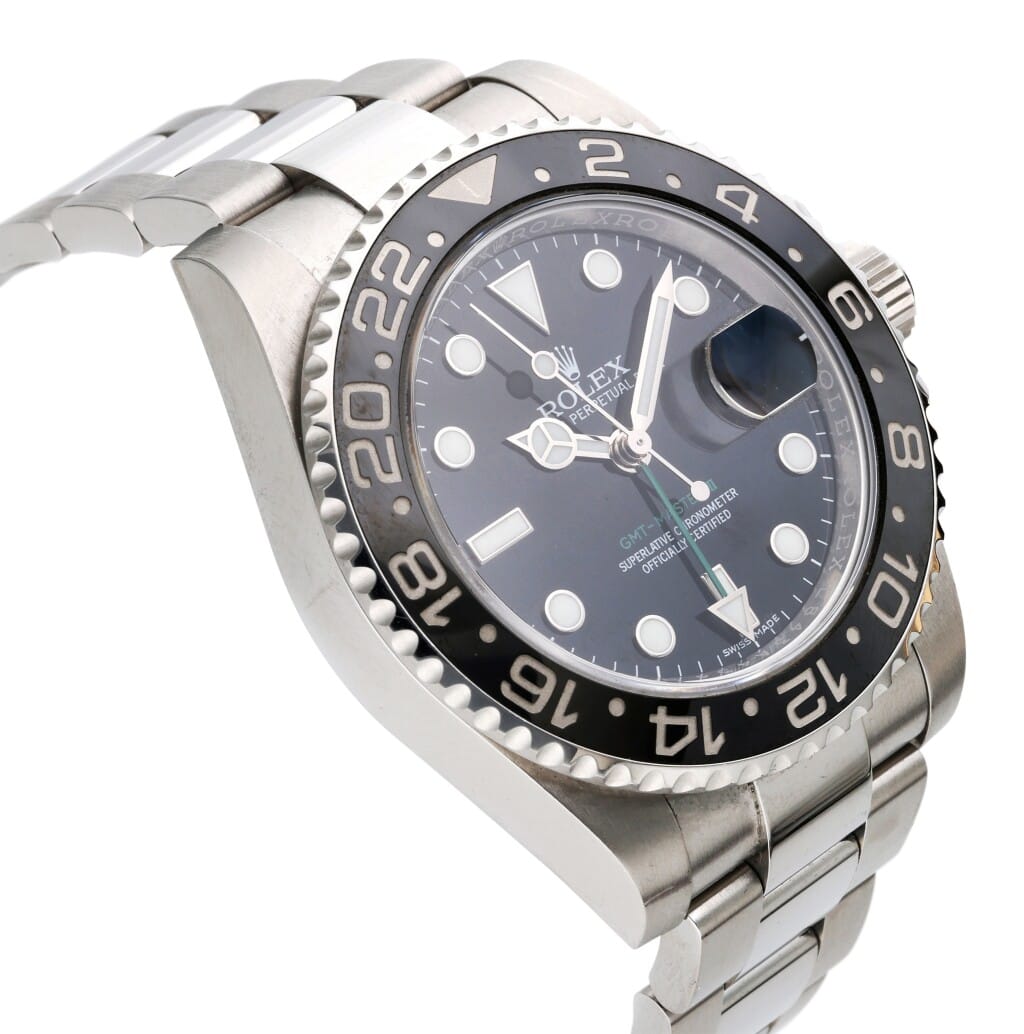 GMT-Master II (Reference 116710). A 40mm stainless steel automatic wristwatch with date.