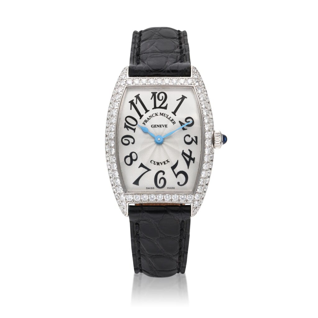 Cintrée Curvex Diamond Ladies (Reference 1752QZD). A 29mm white gold diamond-set quartz wristwatch.