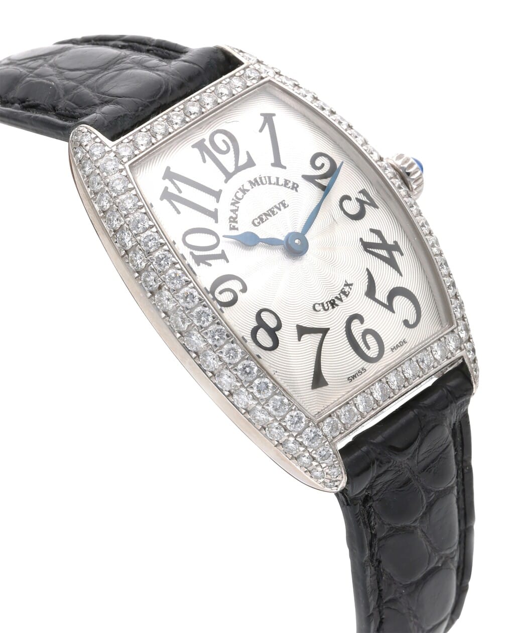 Cintrée Curvex Diamond Ladies (Reference 1752QZD). A 29mm white gold diamond-set quartz wristwatch.