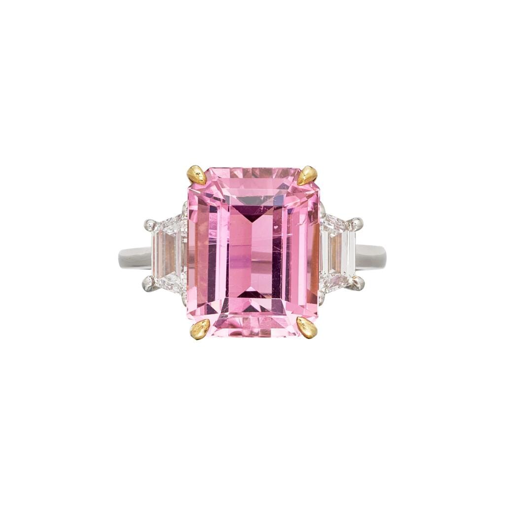 Platinum, Gold, 6.95ct Tourmaline and Diamond Ring