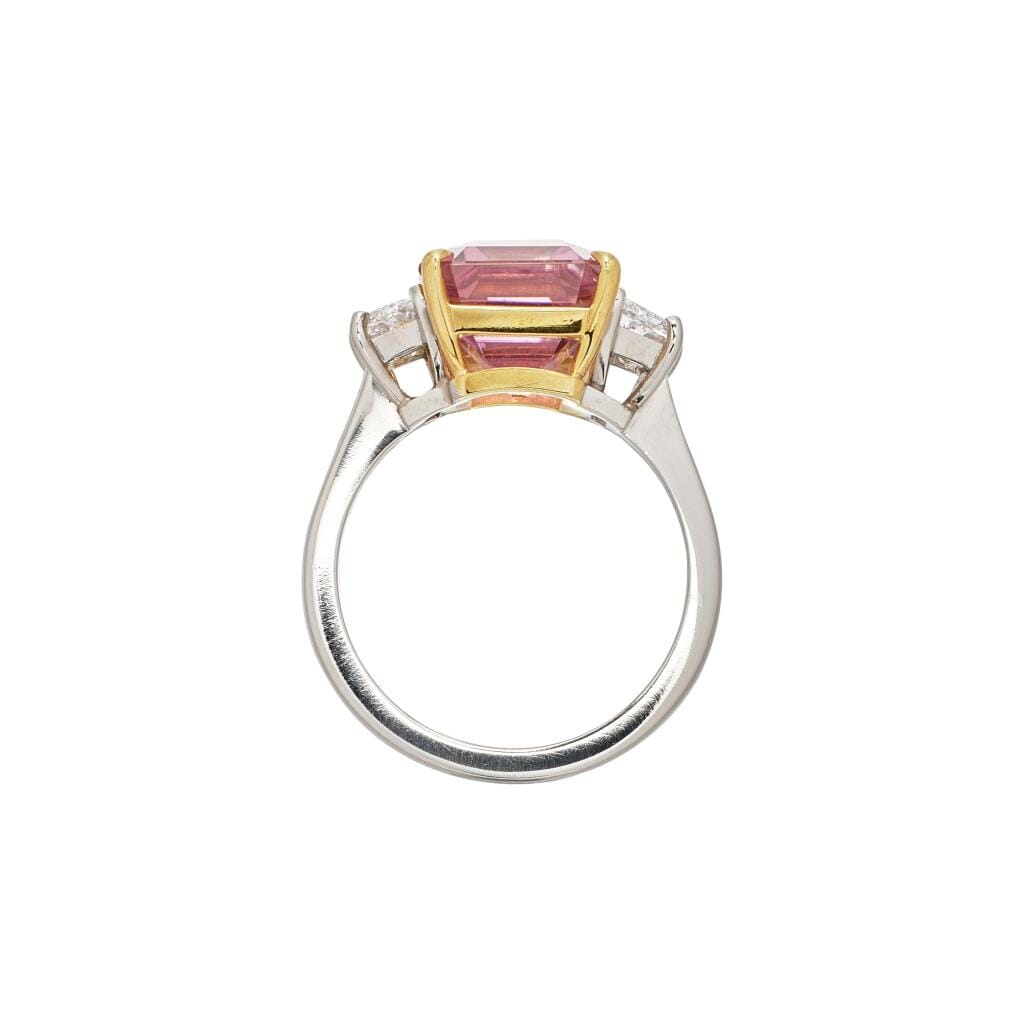Platinum, Gold, 6.95ct Tourmaline and Diamond Ring