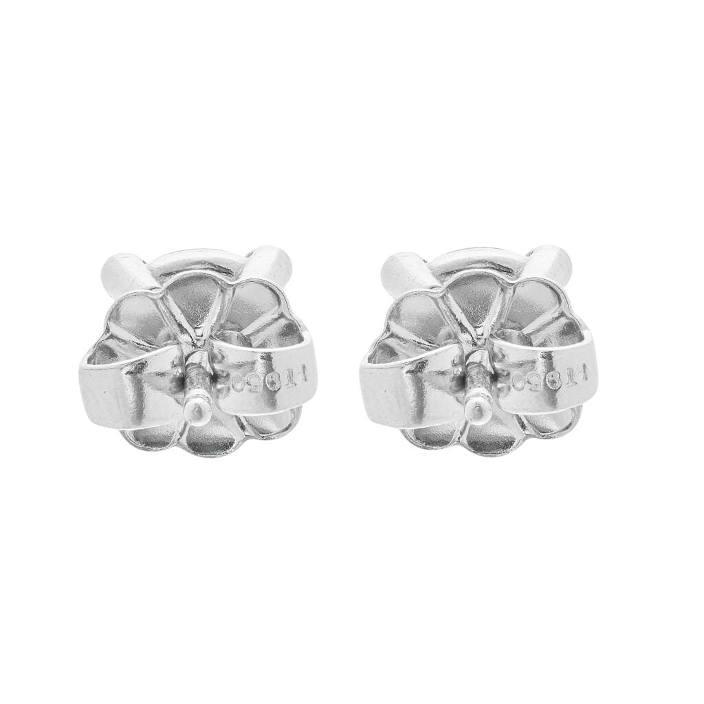 Platinum and 1.14ctw Round Brilliant Cut Diamond Stud Earrings