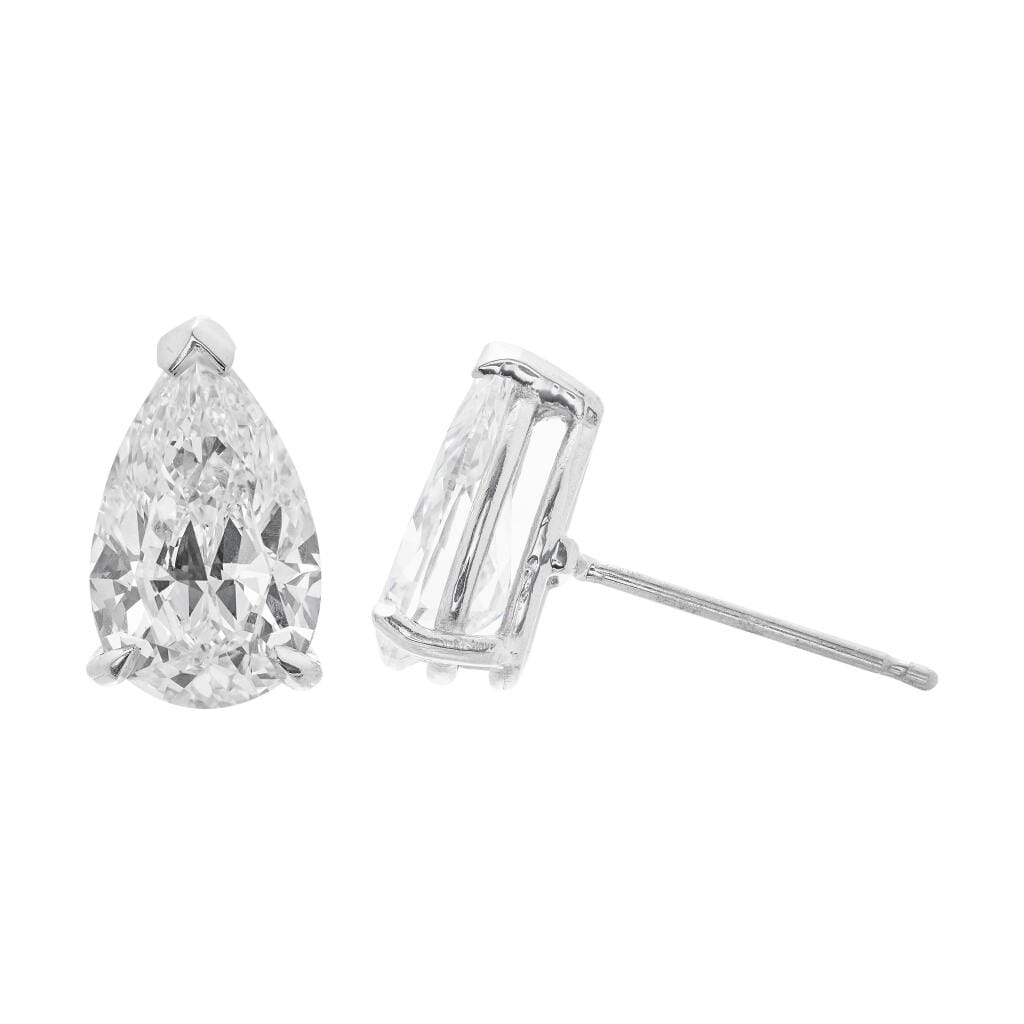 Platinum and 2.54ctw Pear Shape Diamond Stud Earrings