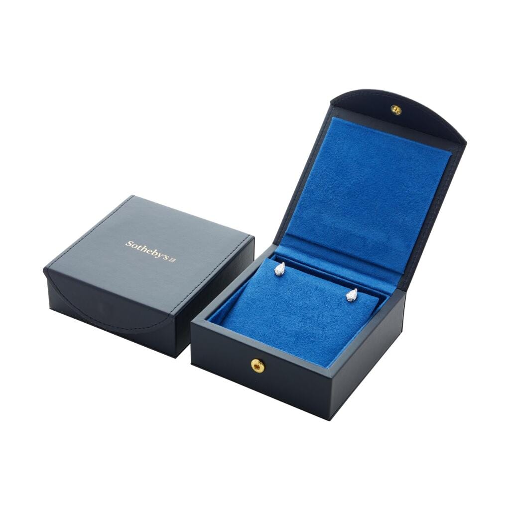 Platinum and 2.54ctw Pear Shape Diamond Stud Earrings