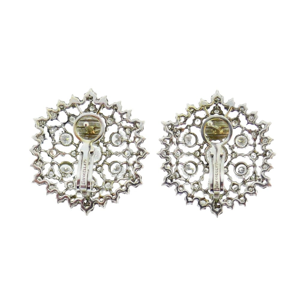 Vintage White Gold and Diamond Earclips