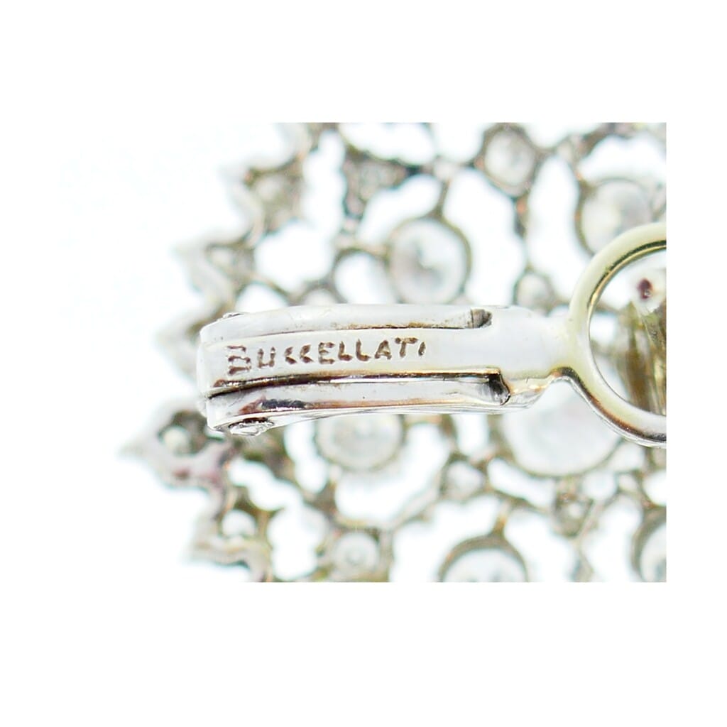 Vintage White Gold and Diamond Earclips
