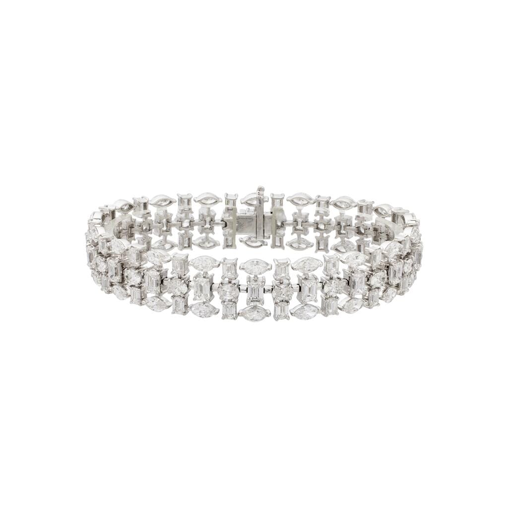 White Gold and 20.60ctw Fancy Cut Diamond Bracelet