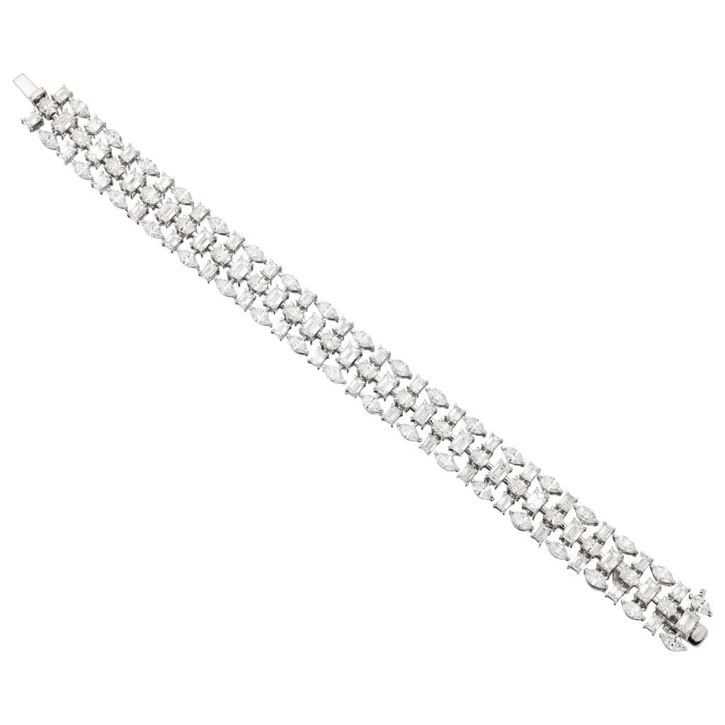 White Gold and 20.60ctw Fancy Cut Diamond Bracelet