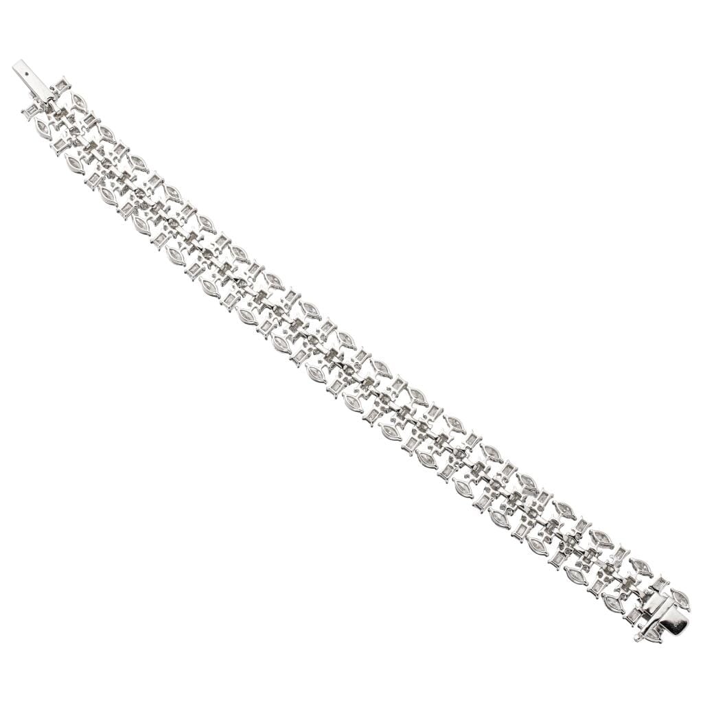 White Gold and 20.60ctw Fancy Cut Diamond Bracelet