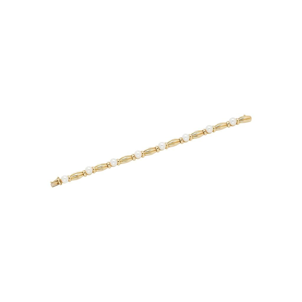 Gold and Cultured Pearl Bracelet