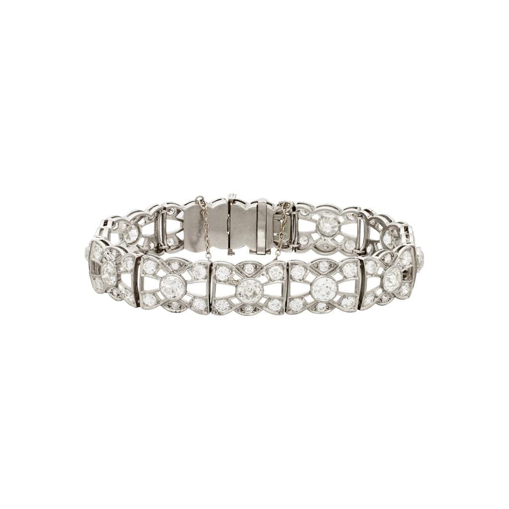 Vintage Platinum and 11.20ctw Diamond Bracelet
