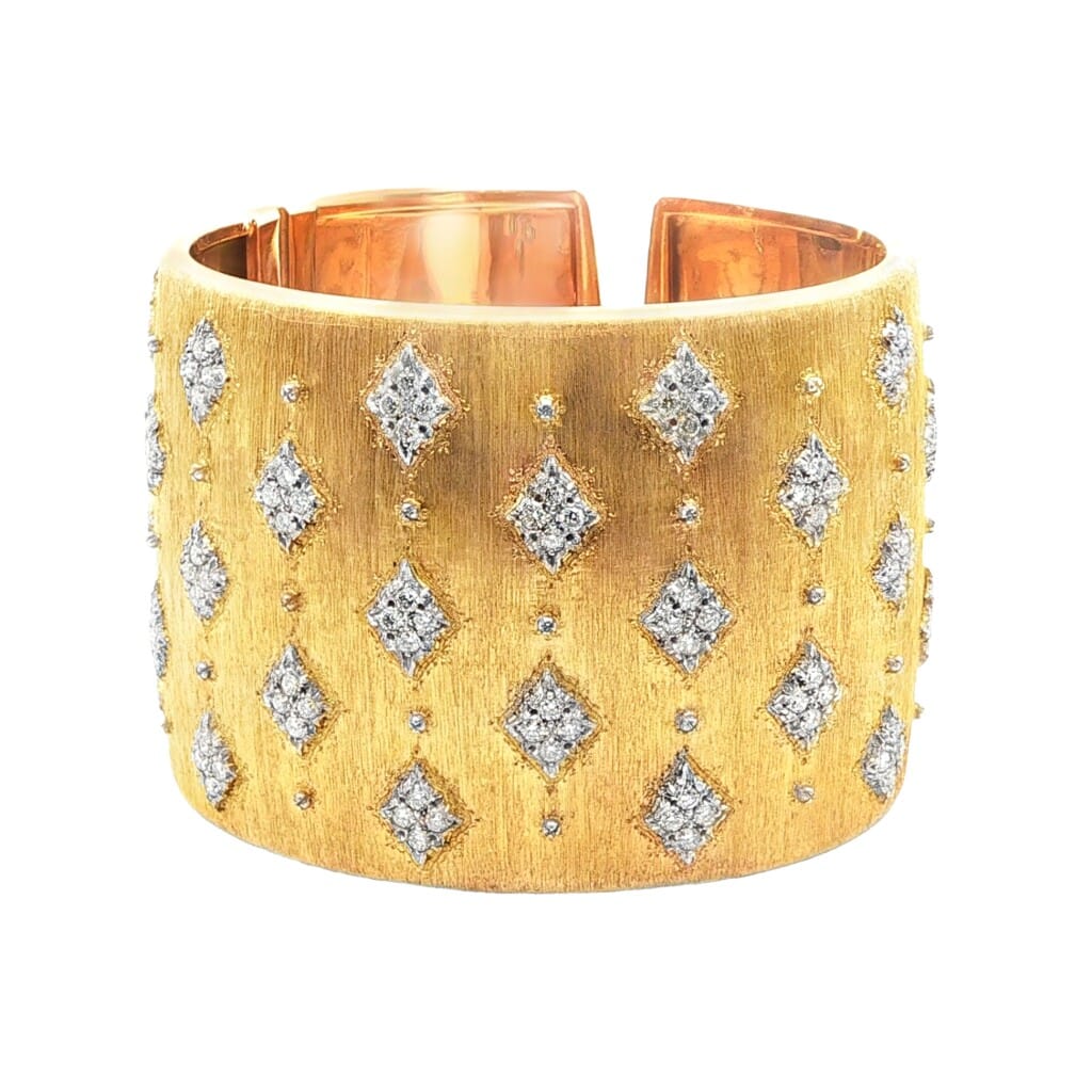 Vintage Gold and Diamond Cuff Bracelet