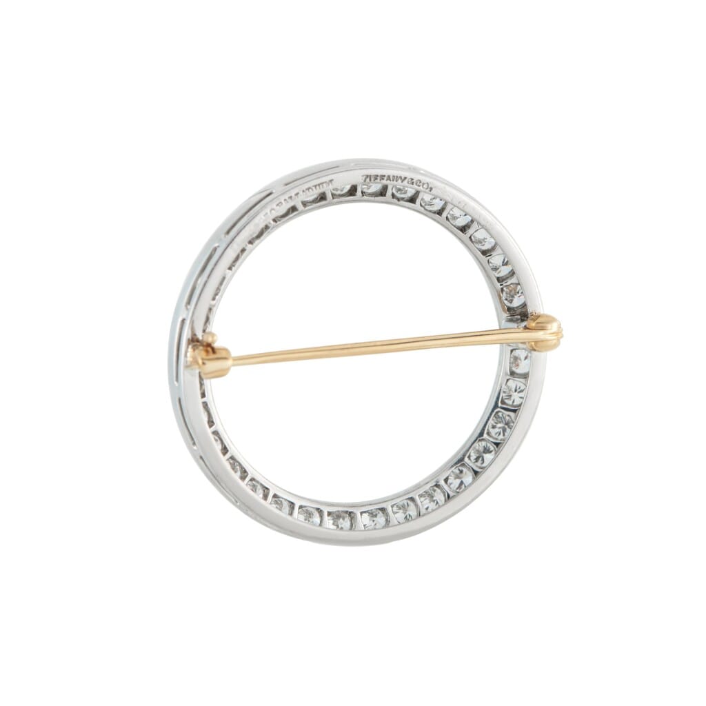 Vintage Platinum, Gold and Diamond Circle Brooch