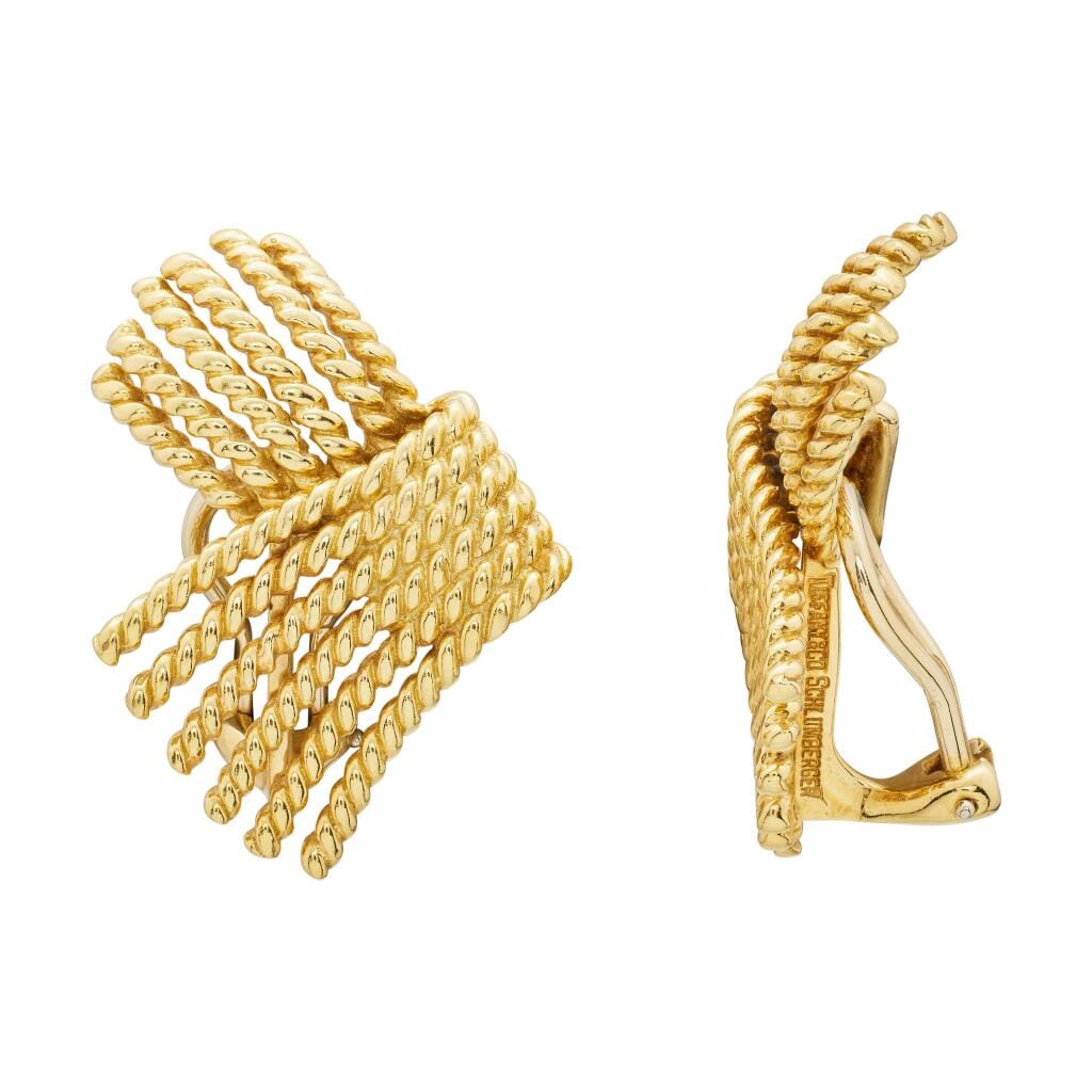 Vintage Gold Rope Earclips